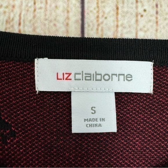 Liz Claiborne Womens Crew Neck Elbow Floral Pullover Sweater size Small - Picture 12 of 12